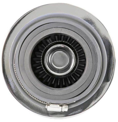 K&N Universal Filter Chrome Round Tapered White - 4in Flange ID x 1.125in Flange Length x 5.5in H RG-1001WT
