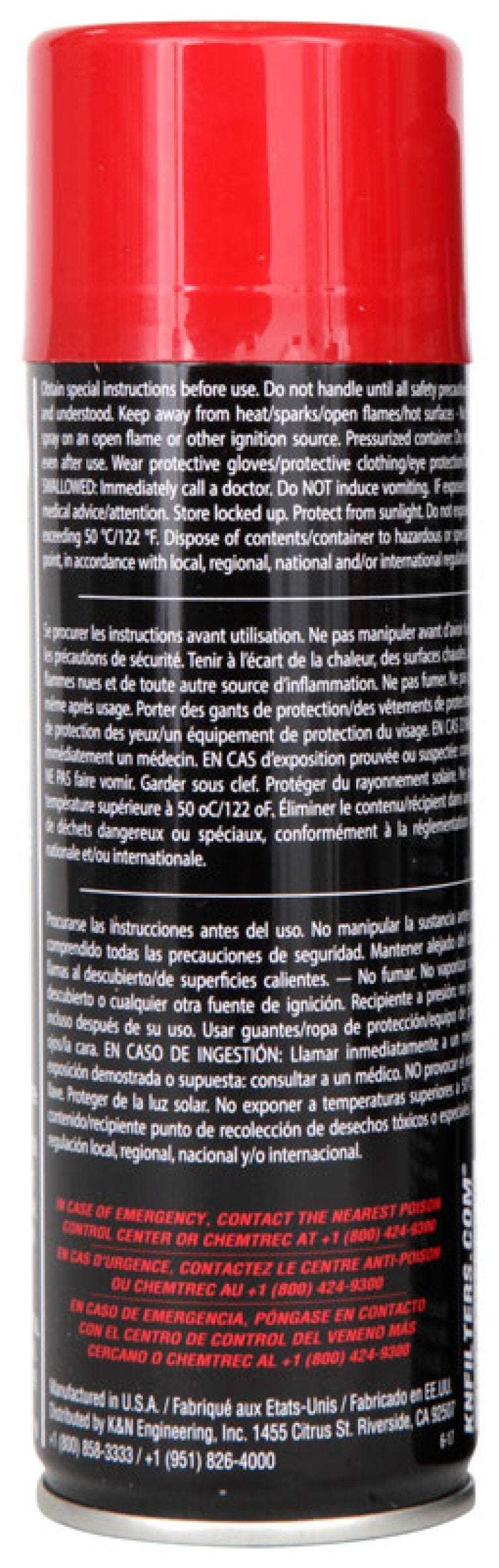 K&N 6.5 OZ Aerosol Spray Air Filter Oil 99-0504