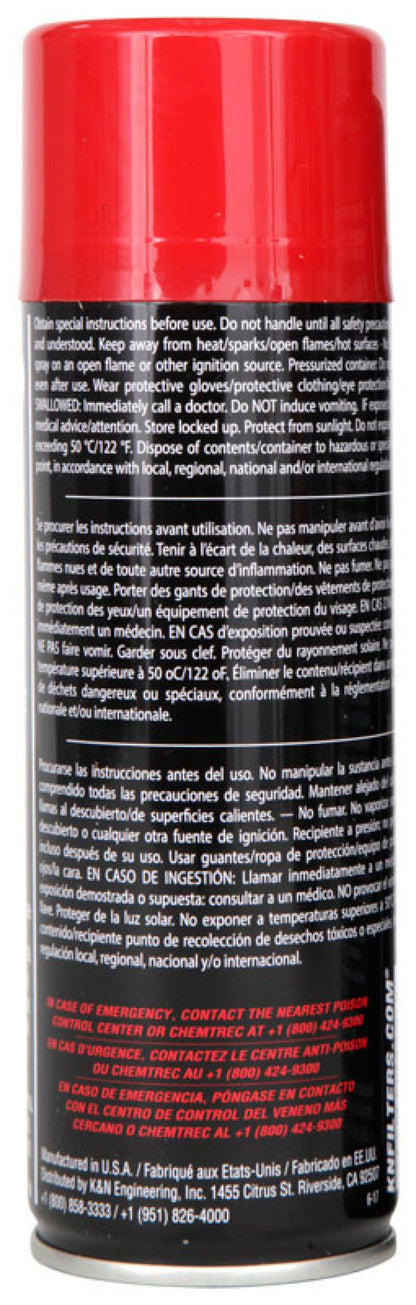 K&N 6.5 OZ Aerosol Spray Air Filter Oil 99-0504