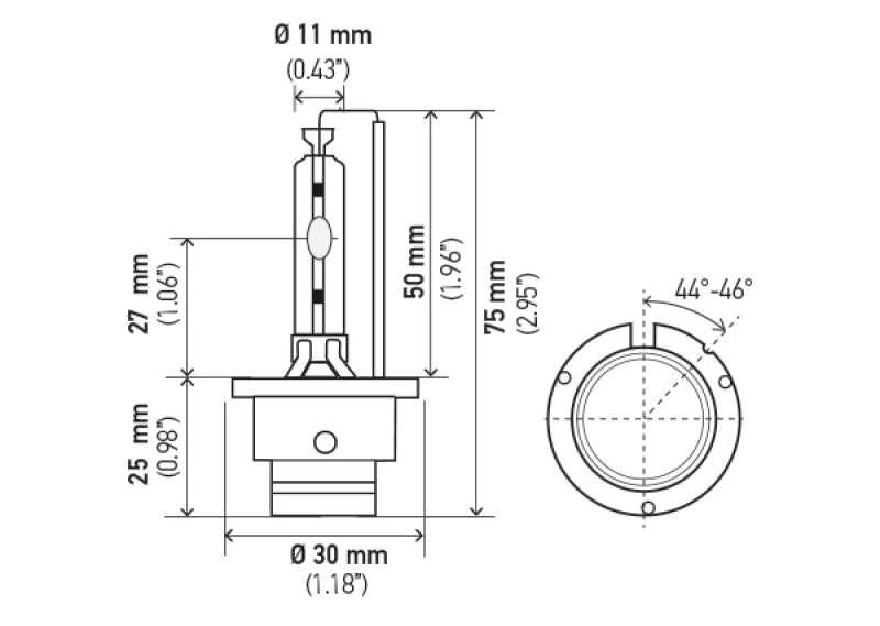 Hella Xenon D2S Bulb P32-2d 85V 35W 4300k D2S 4300 K