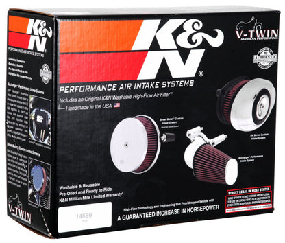 K&N 99+ Harley Davidson Street Metal Intake System - Hammer Black RK-3933B