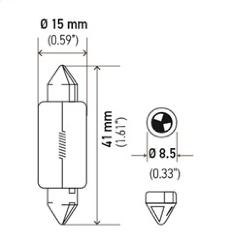 Hella Universal Clear T4.63 Incandescent 12V 15W Bulb (MOQ 10) 6451