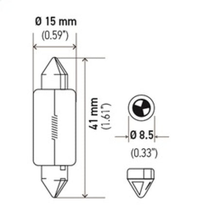 Hella Universal Clear T4.63 Incandescent 12V 15W Bulb (MOQ 10) 6451