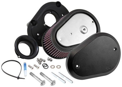 K&N Street Metal Intake System Flare - Black LG Capacity for Harley Davidson RK-3947XB