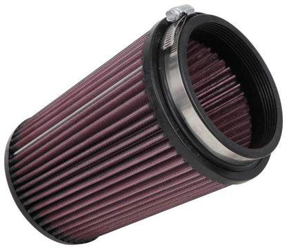 K&N Filter Universal Rubber Filter 4 inch Flange 5 3/8 inch Base 4 3/8 inch Top 7 inch Height RU-2590