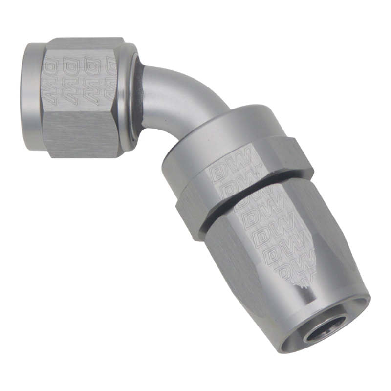 DeatschWerks 8 AN Female Flare Swivel 60-degree Hose End CPE - Anodized DW Titanium 6-02-0822