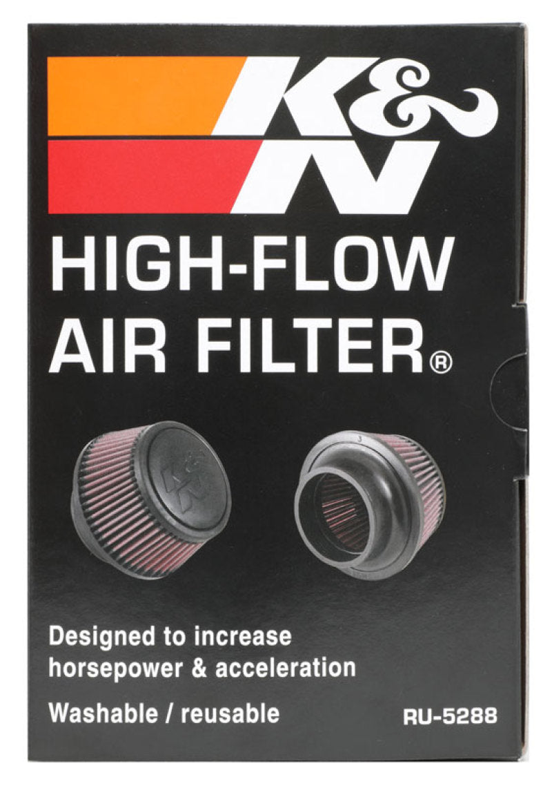 K&N Universal Round Clamp-On Air Filter 3in Flange ID x 6in Base OD x 4.625in Top OD x 3in Height RU-5288
