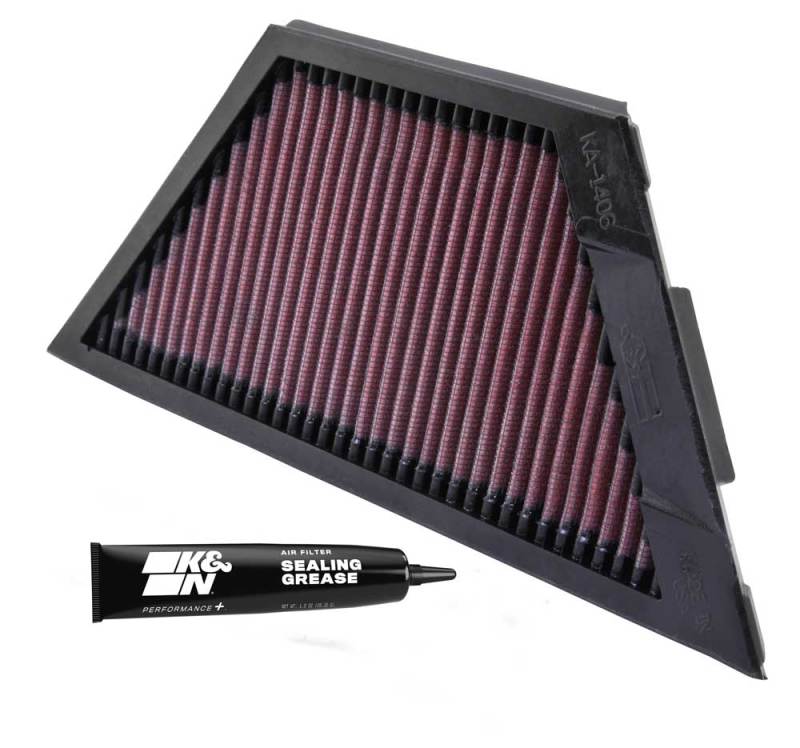 K&N Kawasaki ZX1rR Ninja/ZZR1400/1400GTR/ZX14R 11.25in O/S L x 4.75in O/S W Replacement Air Filter KA-1406