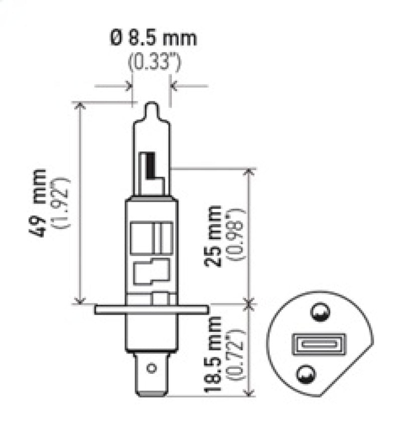 Hella Bulb H1 12V 55W P145S T25 +50 H1P50