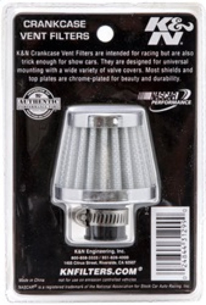 K&N 2in Base OD x .375in Flange ID x 1.75in H Rubber Base Crankcase Vent Filter - White 62-1600WT