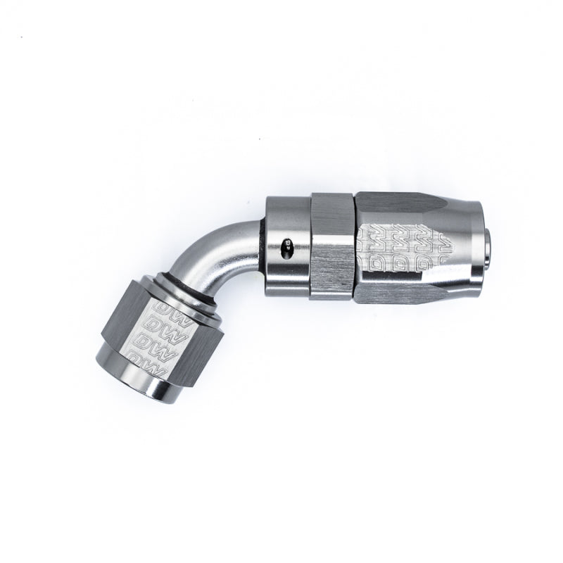 DeatschWerks 6AN Female Flare Swivel 60-Degree Hose End CPE Anodized DW Titanium 6-02-0819