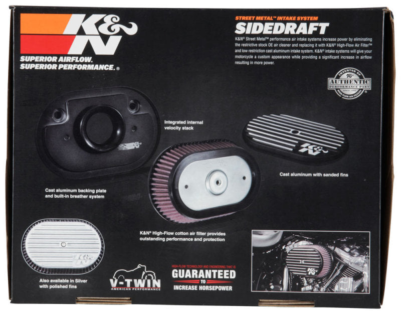 K&N Street Metal Intake System 2017 Harley Davidson Shaker Black H/D Touring Models RK-3956