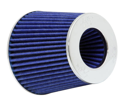 K&N Universal Air Filter Chrome Round Tapered Blue - 4in Flange ID x 1.125in Flange Length x 5.5in H RG-1001BL