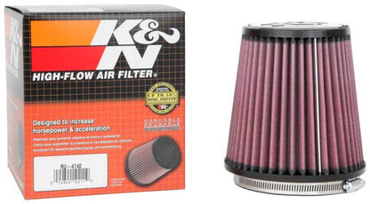 K&N Filter Universal Rubber Filter Round Tapered 4.5in  Flange 5.875in Base 4.5 inch Top 6in  Height RU-4740
