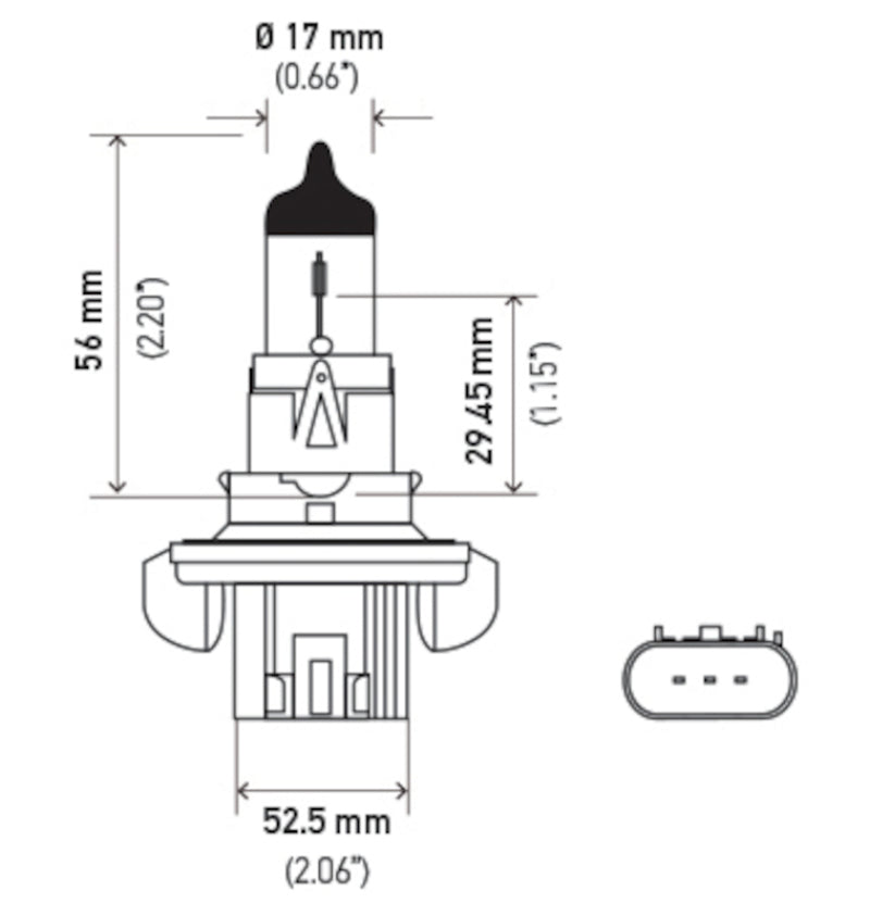 Hella Bulb H13 12V 60/55W P264T T4 +50 H13P50