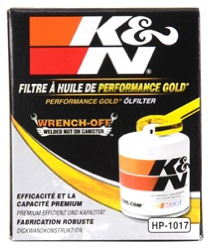 K&N 3.74inch / 2.98 OD Performance Gold Oil Filter HP-1017