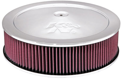 K&N 14in Red Custom Air Cleaner Assembly - 5.125in ID x 14in OD x 3.75in H x 1.25in Drop Base 60-1290