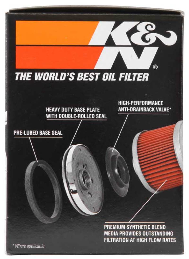 K&N Harley Davidson 3in OD x 4.063in H Chrome Oil Filter KN-170C