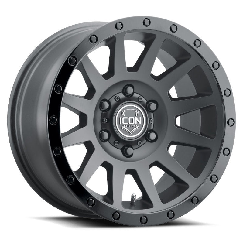 ICON Compression 17x8.5 6x5.5 0mm Offset 4.75in BS 106.1mm Bore Double Black Wheel 2017858347DB