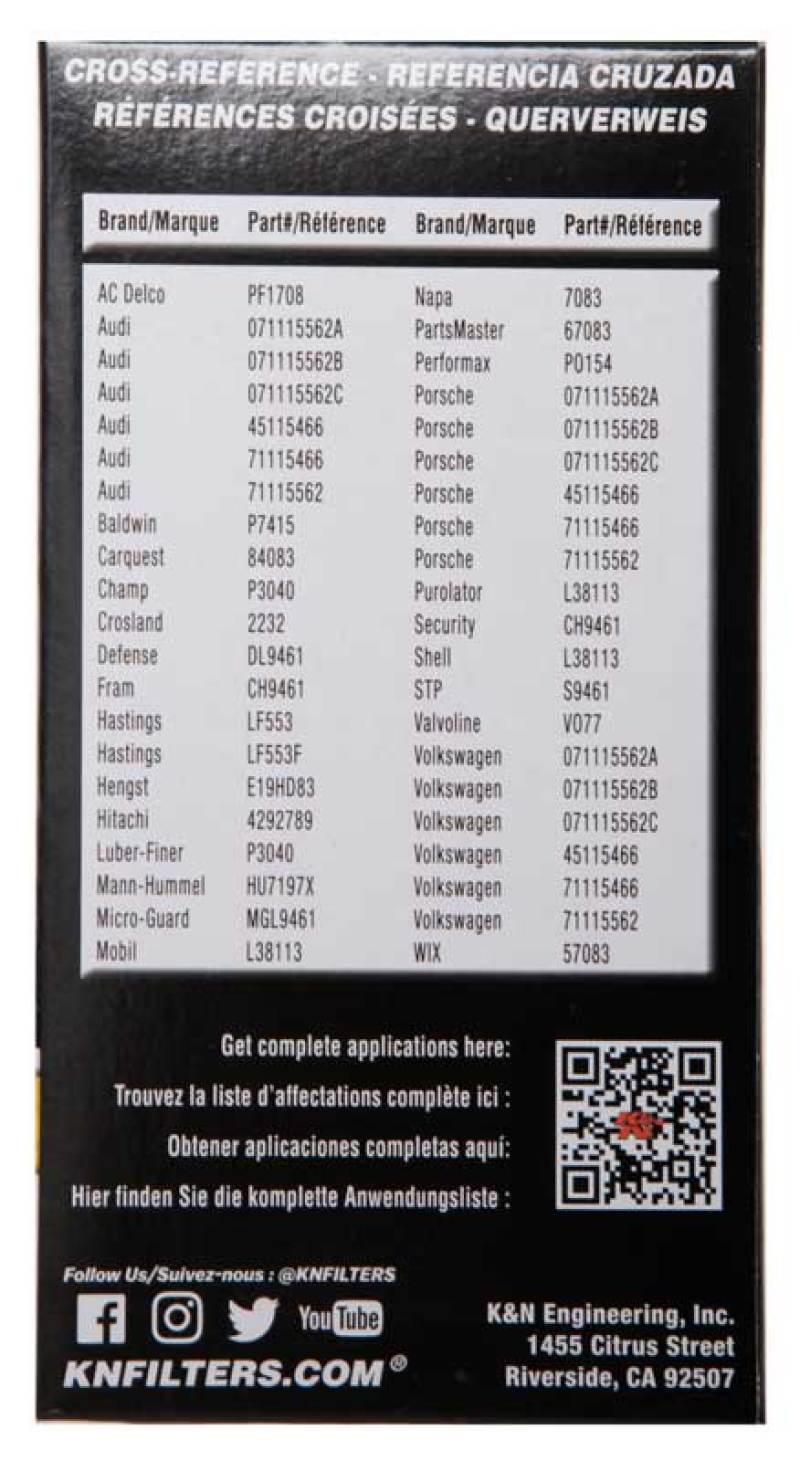 K&N Performance Oil Filter for 03-14 Volkswagen Jetta HP-7031