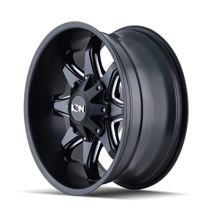 ION Type 181 20x9 / 5x127 BP / -12mm Offset / 87mm Hub Satin Black/Milled Spokes Wheel 181-2952M12
