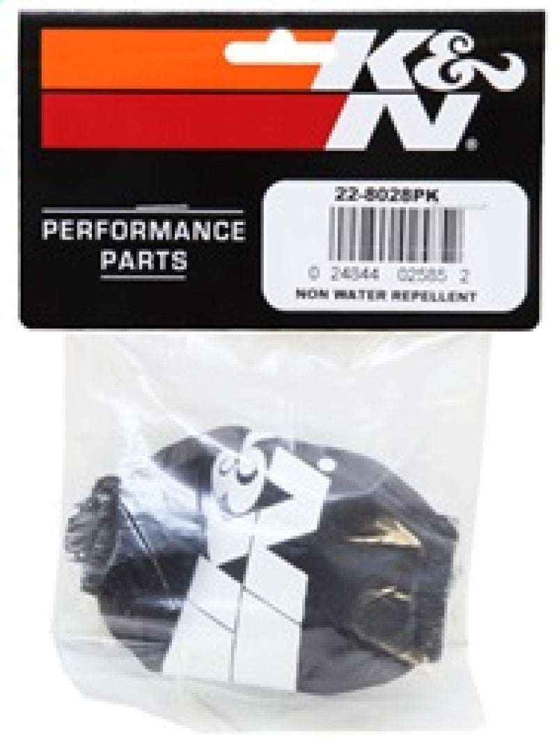 K&N Universal Precharger Round Tapered Air Filter Wrap Black 3in Base ID x 2in Top ID x 3in H 22-8028PK