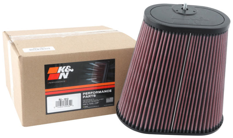 K&N Universal Clamp-On Air Filter 3-1/8in Dual FLG  8-7/8in X 5-3/16 B 6-1/4in X 4IN T, 9inH W/STUD RU-1012