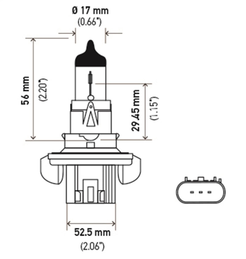 Hella Bulb H13 12V 60/55W P264T T4 +50 H13P50