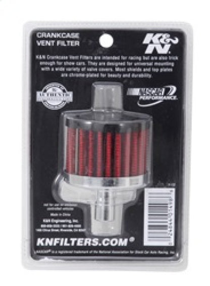 K&N Steel Base Crankcase Vent Filter .5in Vent OD x 2in OD x 1.5in Height 62-1010