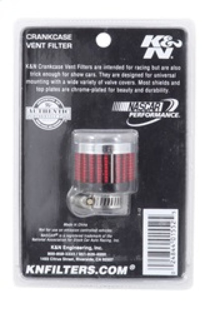 K&N Rubber Base Crankcase Vent Filter - 0.55in Flange ID 1.375in OD 1.125in Height 62-2480