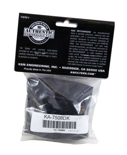 K&N Air Filter Wrap Drycharger KA-7508 Black KA-7508DK