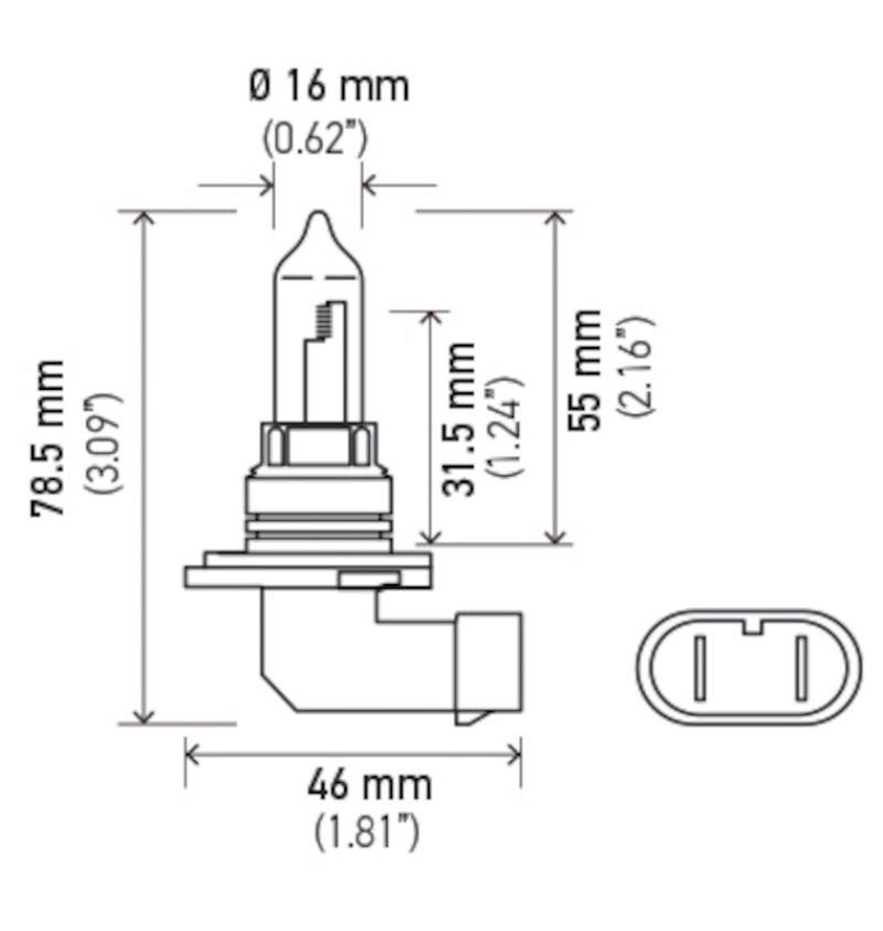 Hella Bulb 9005 12V 65W P20D T4 +50 9005P50