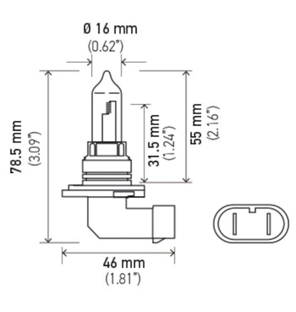 Hella Bulb 9005 12V 65W P20D T4 +50 9005P50