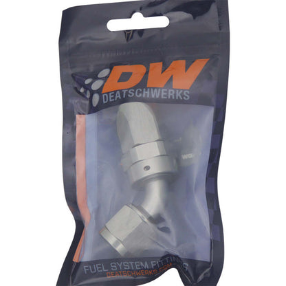 DeatschWerks 8 AN Female Flare Swivel 60-degree Hose End CPE - Anodized DW Titanium 6-02-0822