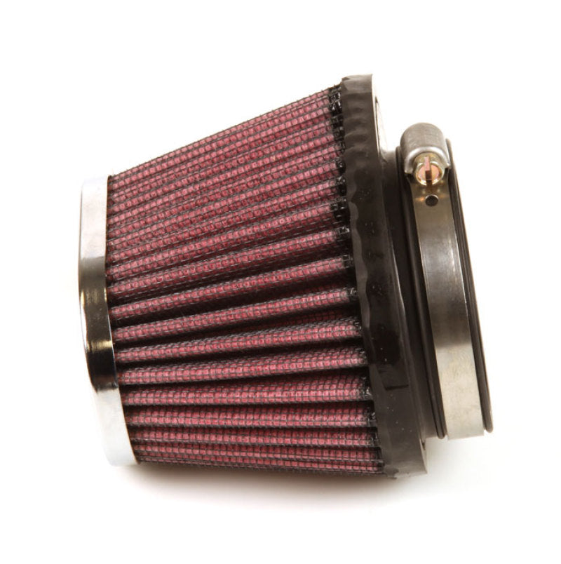 K&N Uni Chrome Oval Tapered Filter 2.125in FlgID x 4inB OL x 3inB OW x 3inT OL x 2inT OW x 2.75in H RC-0981