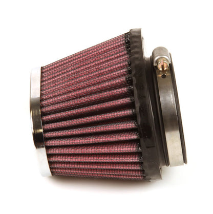 K&N Uni Chrome Oval Tapered Filter 2.125in FlgID x 4inB OL x 3inB OW x 3inT OL x 2inT OW x 2.75in H RC-0981