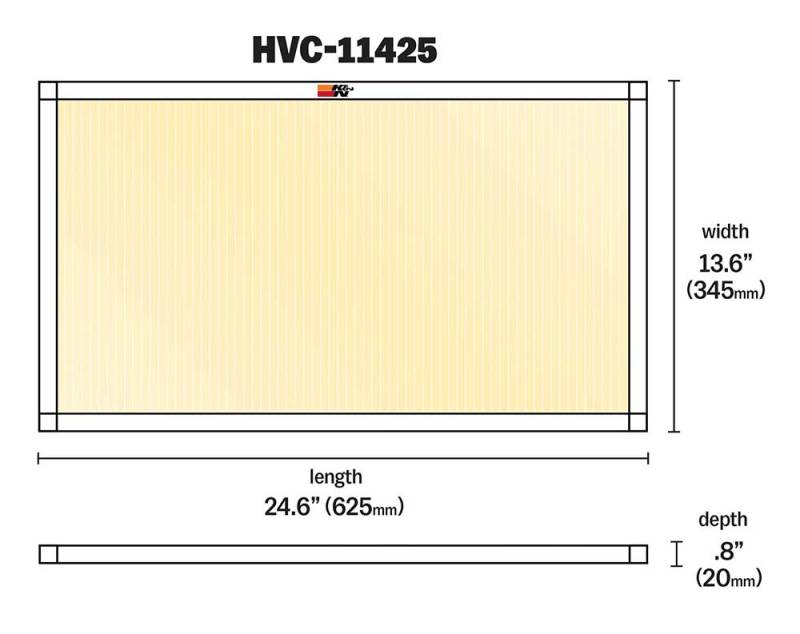 K&N HVAC Filter - 14 x 25 x 1 HVC-11425