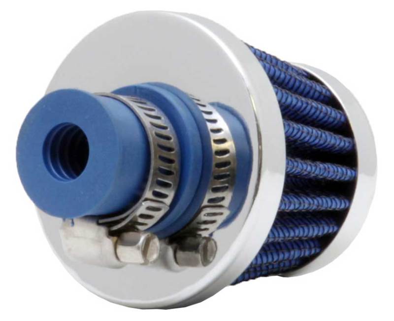 K&N 2in Base OD x .375in Flange ID x 1.75in H Rubber Base Crankcase Vent Filter - Blue 62-1600BL