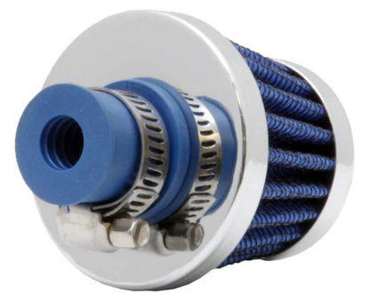 K&N 2in Base OD x .375in Flange ID x 1.75in H Rubber Base Crankcase Vent Filter - Blue 62-1600BL