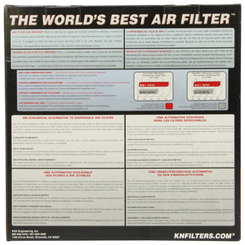 K&N Filter Universal Air Filter Carbon Fiber Top With 6in Flange x 7.5in Base x 6in H RP-5168