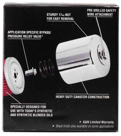 K&N Suzuki / Arctic Cat / Cagiva / Kawasaki / Kymco / Aprilia 2.813in OD x 3.221in H Oil Filter KN-138C