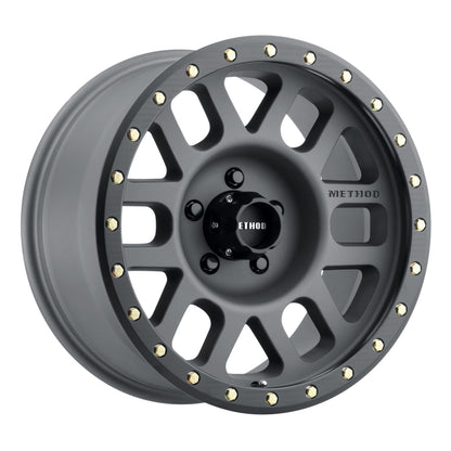 Method Race Wheels MR309 Grid Titanium Wheels with Matte Black Lip MR30989058818