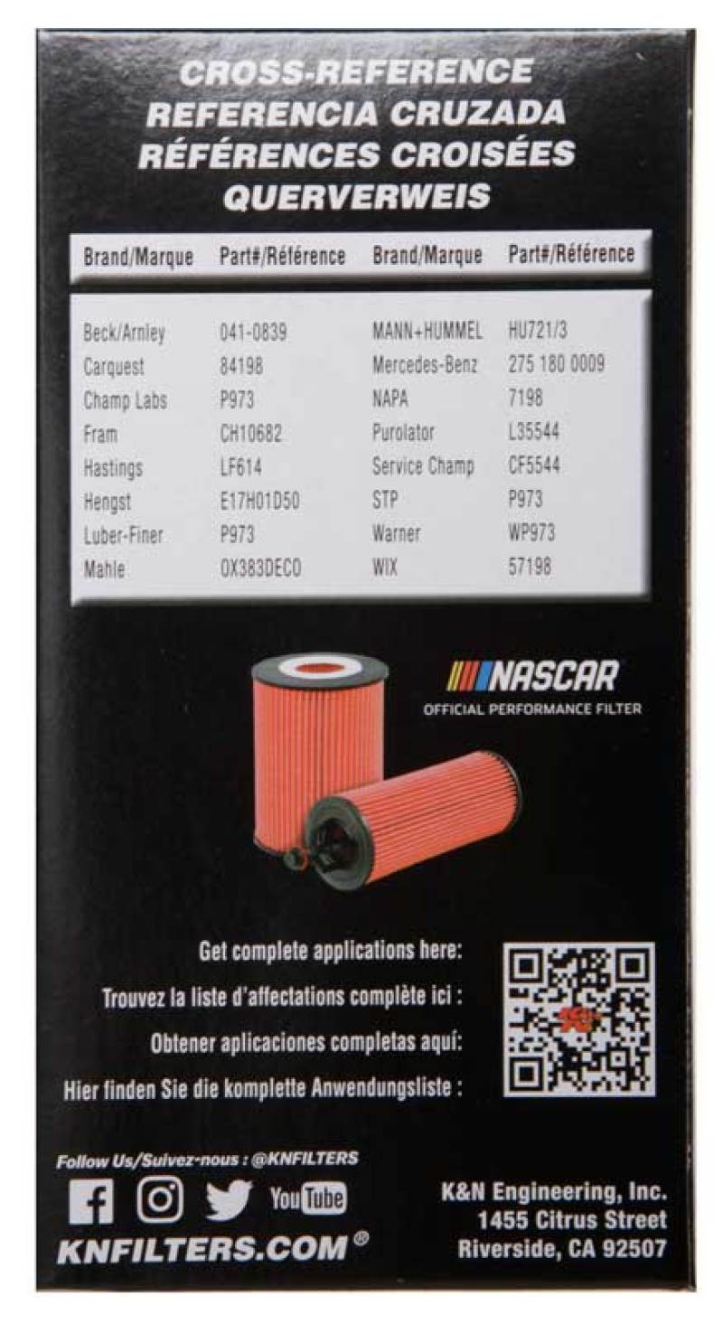 K&N Performance Oil Filter for 04-15 Mercedes Benz HP-7033