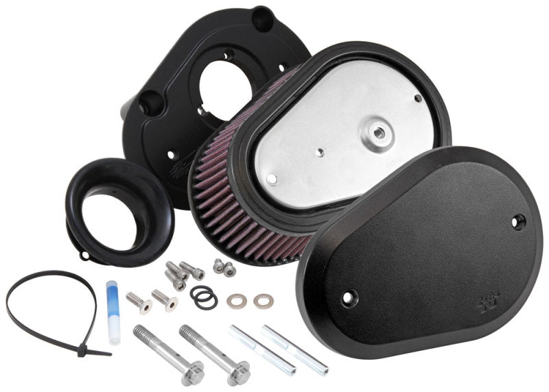 K&N Street Metal Intake System Flare - Black LG Capacity for Harley Davidson RK-3947XB