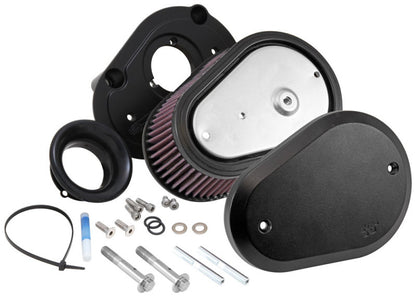K&N Street Metal Intake System Flare - Black LG Capacity for Harley Davidson RK-3947XB