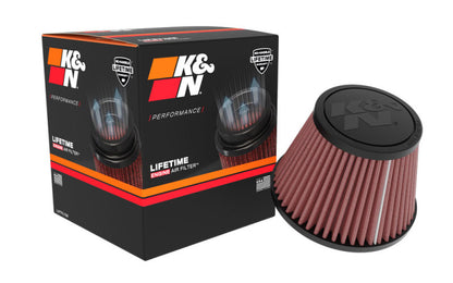 K&N Universal Clamp-on Air Filter 2in Flange ID 5-3/16in Base 3-1/2in Top 3-11/16in Height w/ Vent RU-9920