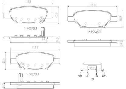 Brembo NAO Ceramic Brake Pads P10031N