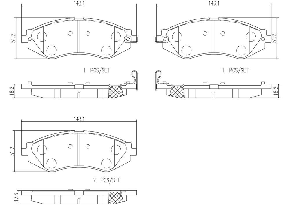 Brembo NAO Ceramic Brake Pads P10032N