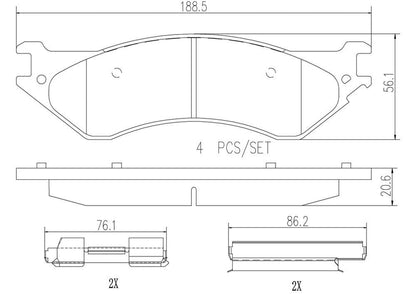 Brembo NAO Ceramic Brake Pads P18016N