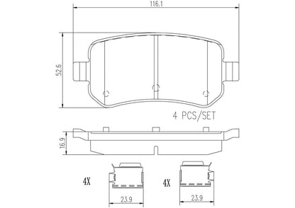 Brembo NAO Ceramic Brake Pads P24080N